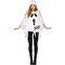 Ghost Print Adult Poncho Halloween Costume White Jagged Hooded Outfit